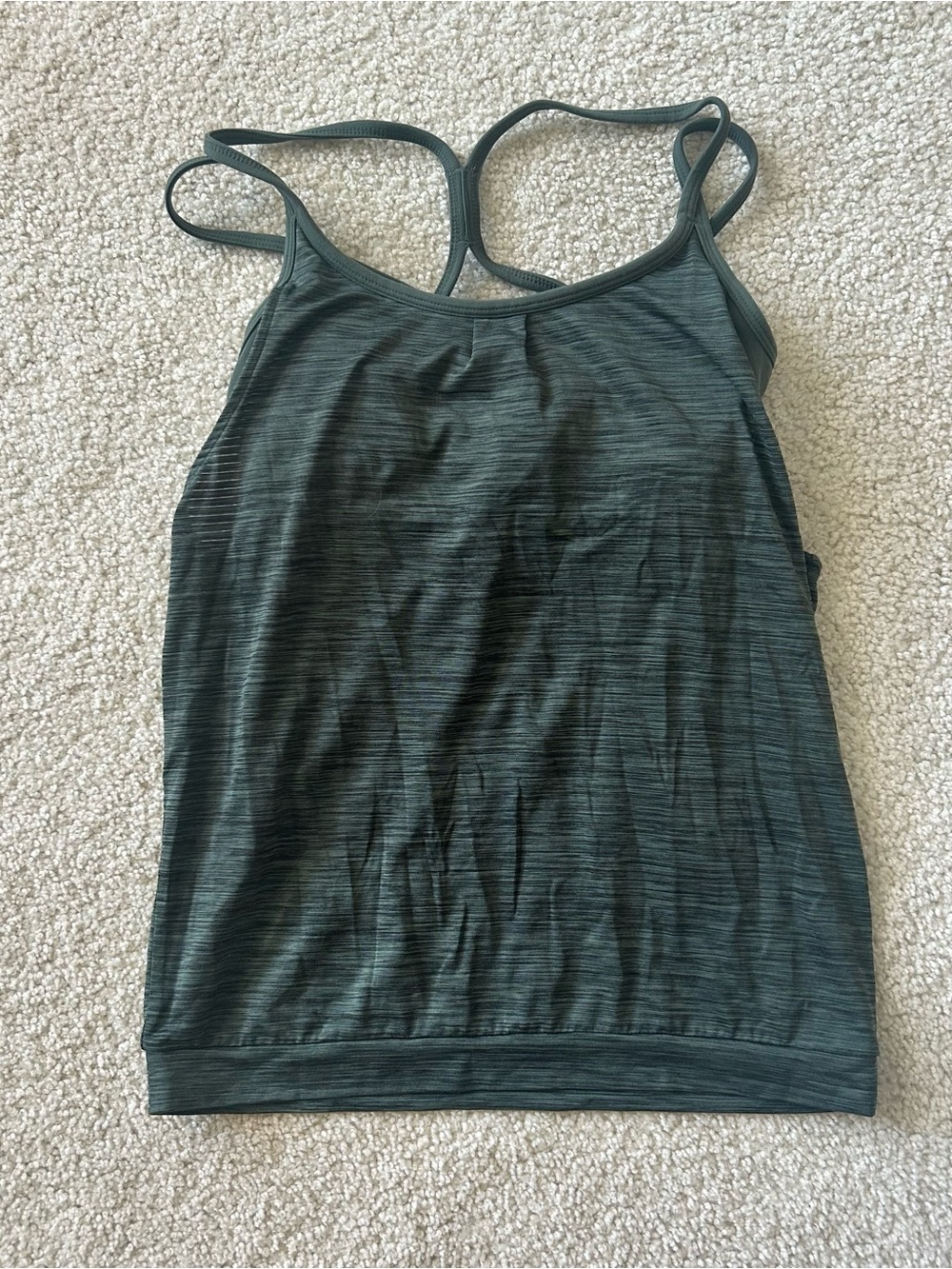 Athleta Heathered Forest Green Strappy Tank